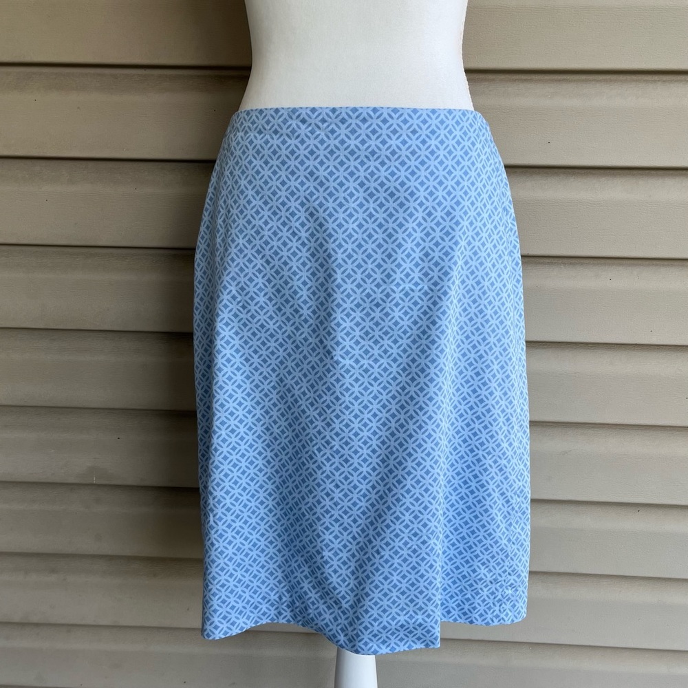 •Ann Taylor• Geometric Pattern Pencil Skirt in Shades of Blue - Size 10